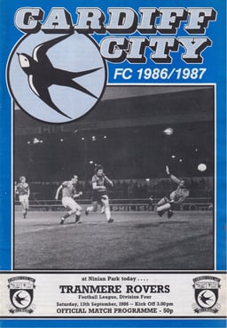 Cardiff City v Tranmere Rovers Match Programme 1986-09-13